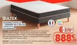 Bultex Ensemble Matelas + Sommier 140 X 190 Cm «Vitality»