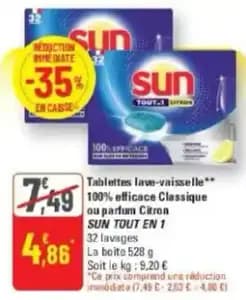 SUN Tablettes lave-vaisselle