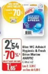 HARPIC Bloc WC Adhésif Hygienic & Fresh Brise Marine