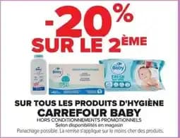 Carrefour baby sur tous les produits d'hygiène