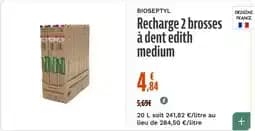BIOSEPTYL Recharge 2 brosses à dent edith medium