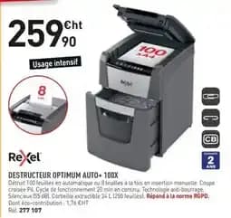 Rexel Destructeur Optimum Auto+ 100X