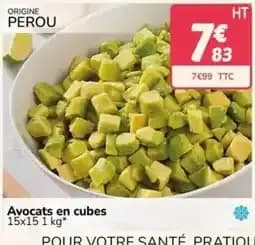 Avocats en cubes