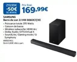SAMSUNG Barre de son 3.1 HW-B660CF/XE