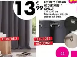 Le lot de 2 rideaux occultants odelie