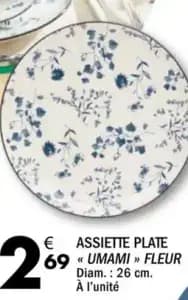 Assiete plate umami fleur
