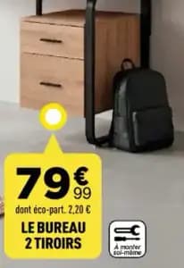 Le bureau 2 tiroirs