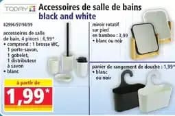 Accessoires de salle de bains black and white
