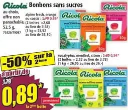 Ricola Bonbons sans sucres