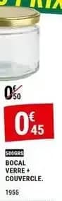 Bocal verre + couvercle