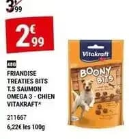 Vitakraft - friandise treaties bits t.s saumon omega 3 chien