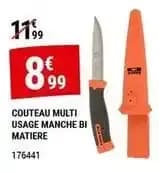 Couteau multi usage manche bi matiere