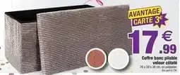 Coffre banc pliable velour côtelé