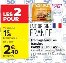 Carrefour Classic Fromage fondu en tranches