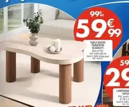 Scarlett table basse travertin