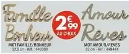 Mot famille/bonheur