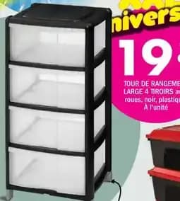 Tour de rangement large 4 tiroirs