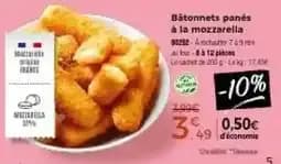 Bâtonnets panés à la mozzarella