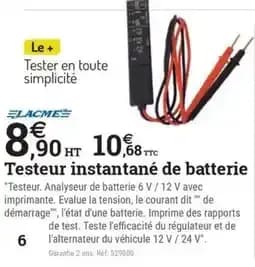 Lacme testeur instantané de batterie