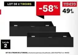 Set de 2 tiroirs de lit bridge