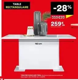 Table rectangulaire terni