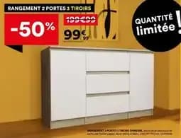 Shinesse Rangement 2 Portes 3 Tiroirs