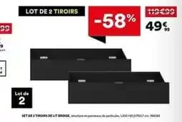 Set de 2 tiroirs de lit bridge