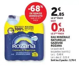 Rozana Eau minérale naturelle gazeuse