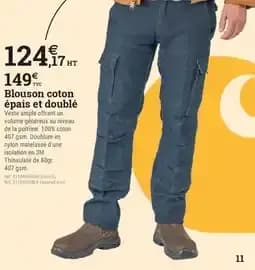 Blouson coton épais et doublé