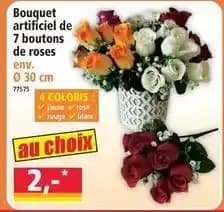 Bouquet artificiel de 7 boutons de roses