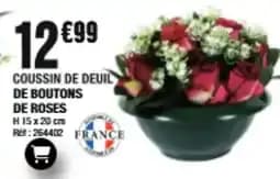 Coussin de Deuil de Boutons de Roses