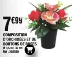 Composition D'orchidées et de Boutons de Roses