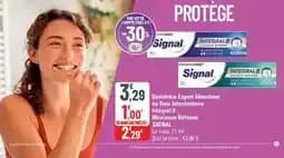 Signal Dentifrice Expert blancheur ou Soin Interdentaire integral 8 maximum defense