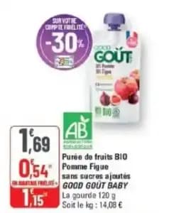 Good goût purée de fruits bio pomme figue sans sucres a joutes