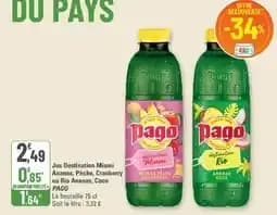 Pago Jus Destination Miami ananas piche cranberry ou rio ananas coco