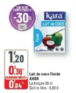 Kara lait de coco fluide