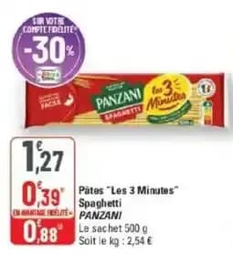 Panzani pates les 3 minutes spaghetti