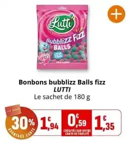 Lutti bonbons bubblizz balls fizz