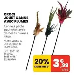 Croci Jouet Canne Avec Plumes
