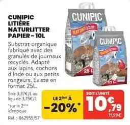 Cunipic Litière Naturlitter Papier