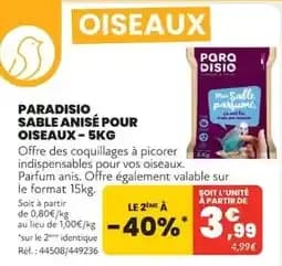 Paradisio Sable Anisé pour Oiseaux