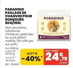 Paradisio Paillage de Chanvre pour Rongeurs
