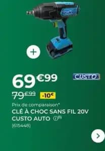 Custo - cle a choc sans fil 20v auto