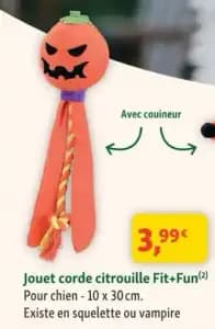 Fit+Fun Jouet corde citrouille