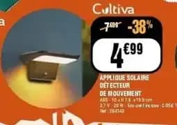 Cultiva Applique solaire détecteur de mouvement