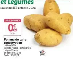 Promo - pomme de terre conservation
