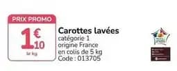 Promo - carottes lavées