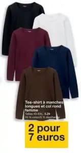 Tee-shirt a manches longues et col rond femme