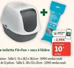 E toilette fit+fun + sacs à litière
