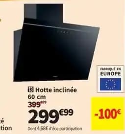 Hotte inclinée